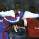 Frankie Fredericks of Namibia, Michael Johnson of the USA, and Ato Boldon of Trinidad. Photo via Getty Images/Mike Hewitt/Allsport.